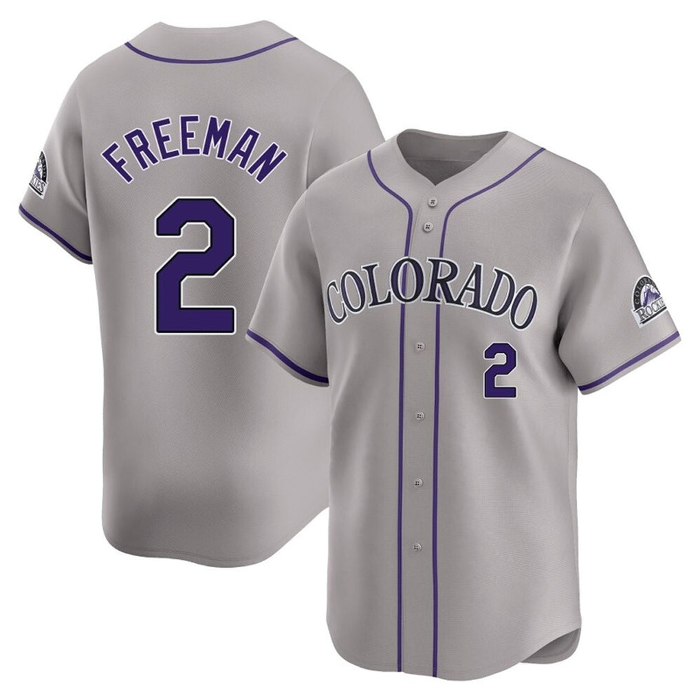 C.Rockies #2 Tyler Freeman Player Gray Limited Home Gdoa Stitched Jerseys