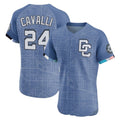 W.Nationals #24 Cade Cavalli Player Blue City Connect Elite Limited Stitched Jerseys