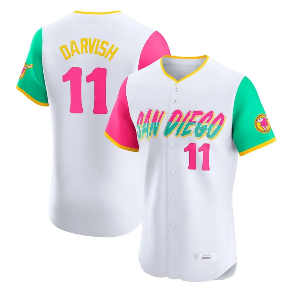 S.Diego Padres #11 Yu Darvish Player White City Connect Home Limited Elite Gdoa Stitched Jerseys