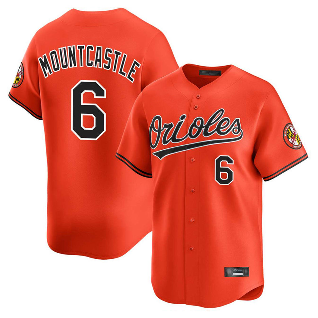 B.Orioles #6 Ryan Mountcastle Player Orange Limited Home Game Gdoa Stitched Jerseys