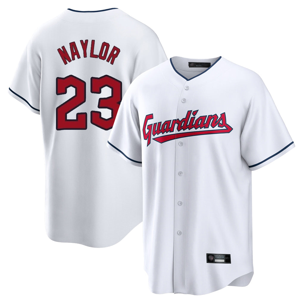 C.Guardians #23 Bo Naylor Player White Home Game Gdoa Stitched Jerseys