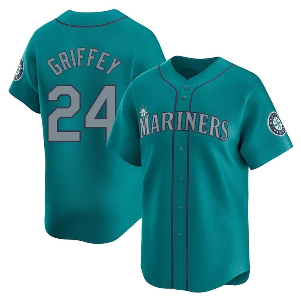 S.Mariners #24 Ken Griffey Jr Player Teal Home Limited Gdoa Stitched Jerseys