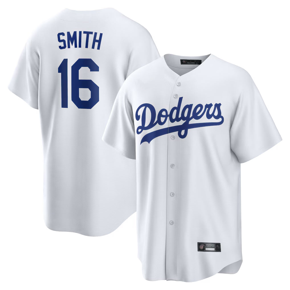 LA.Dodgers #16 Will Smith Player White Game Home Gdoa Stitched Jerseys