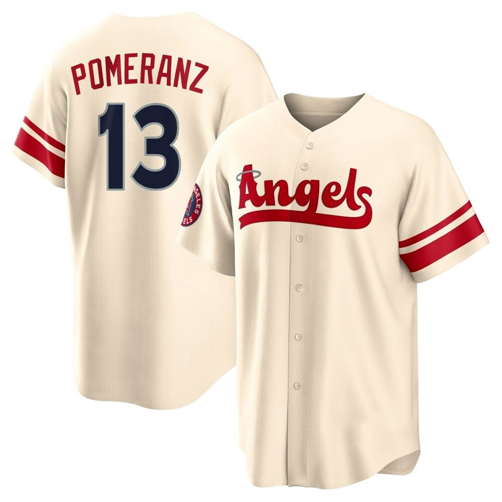 LA.Angels #13 Drew Pomeranz Player Cream City Connect Home Gdoa Stitched Jerseys