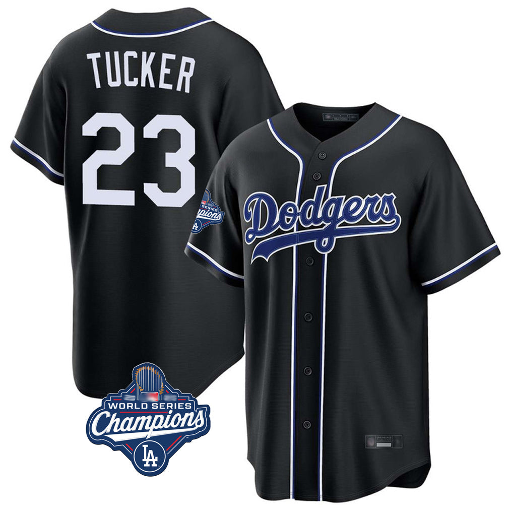 LA.Dodgers #23 Kyle Tucker Player Black World Series Meet Carbon Limited Home Gdoa Stitched Jerseys