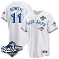 T.Blue Jays #11 Bo Bichette Player White 2025 World Series Game Gdoa Stitched Jerseys