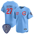 C.Cubs #27 Seiya Suzuki Player Blue Vapor Premier Limited Home Gdoa Stitched Jerseys