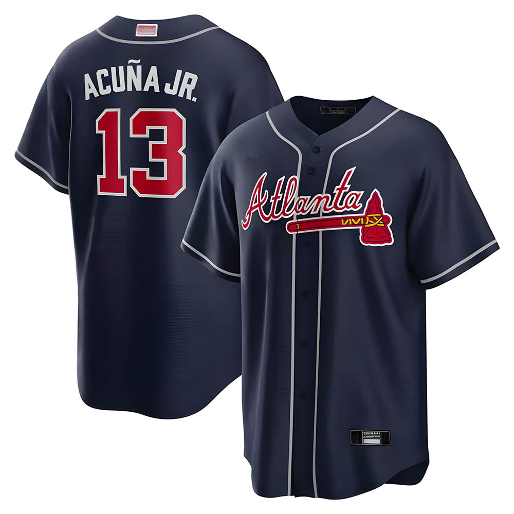 A.Braves #13 Ronald Acun?a Jr. Player Navy Limited Stitched Jerseys