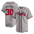 A.Braves #30 Drake Baldwin Player Gray Limited Home Game Gdoa Stitched Jerseys