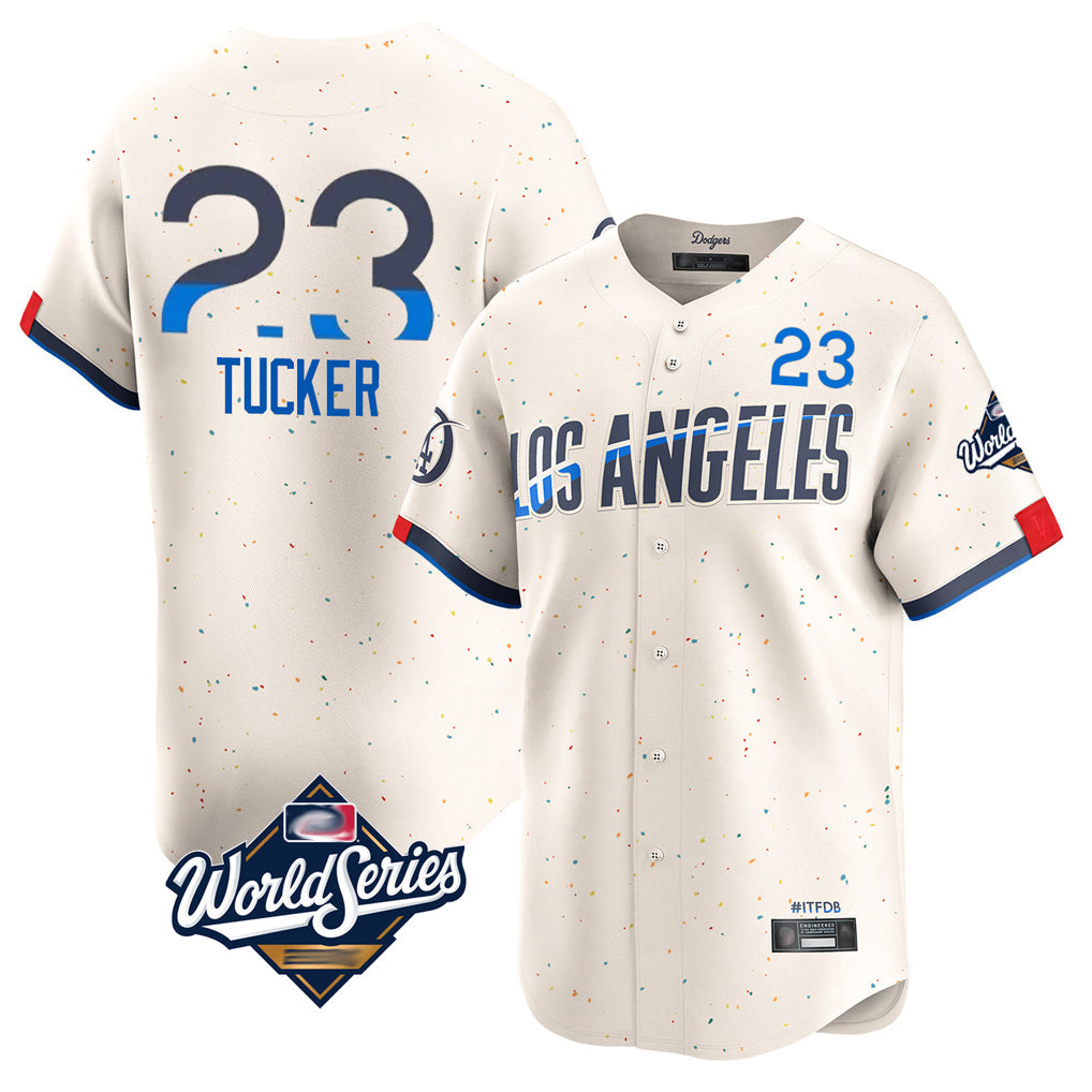 LA.Dodgers #23 Kyle Tucker Player Cream World Series City Connect Limited Home Gdoa Stitched Jerseys