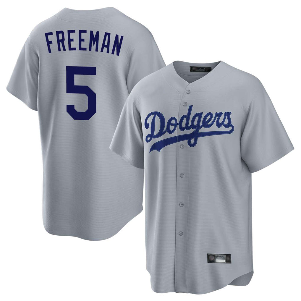 LA.Dodgers #5 Freddie Freeman Player Gray Game Gdoa Stitched Jerseys