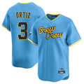 M.Brewers #3 Joey Ortiz Player Light Blue City Connect Home Limited Gdoa Stitched Jerseys