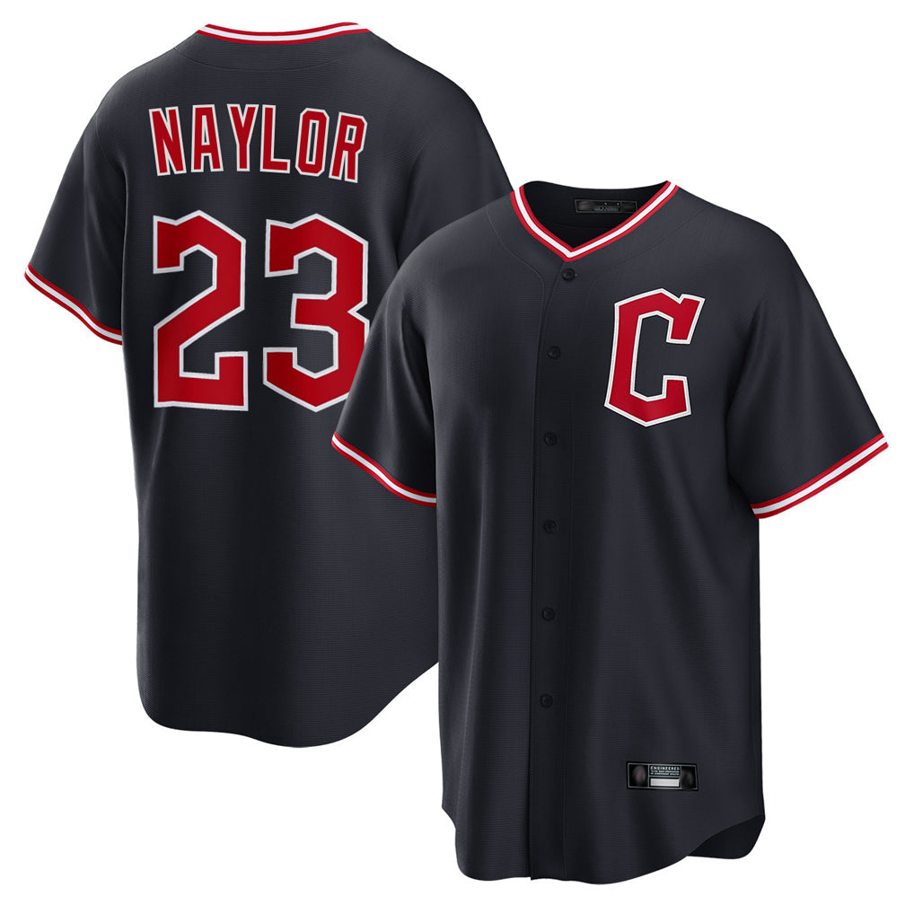 C.Guardians #23 Bo Naylor Player Navy Home Game Gdoa Stitched Jerseys