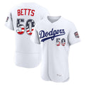 LA.Dodgers #50 Mookie Betts Player White USA 250 Fourth of July Limited Elite Home Game Gdoa250Ys Stitched Jerseys
