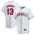 LA.Angels #13 Drew Pomeranz Player White Home Game Gdoa Stitched Jerseys