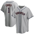 H.Astros #1 Carlos Correa Player Gray Home Game Gdoa Stitched Jerseys