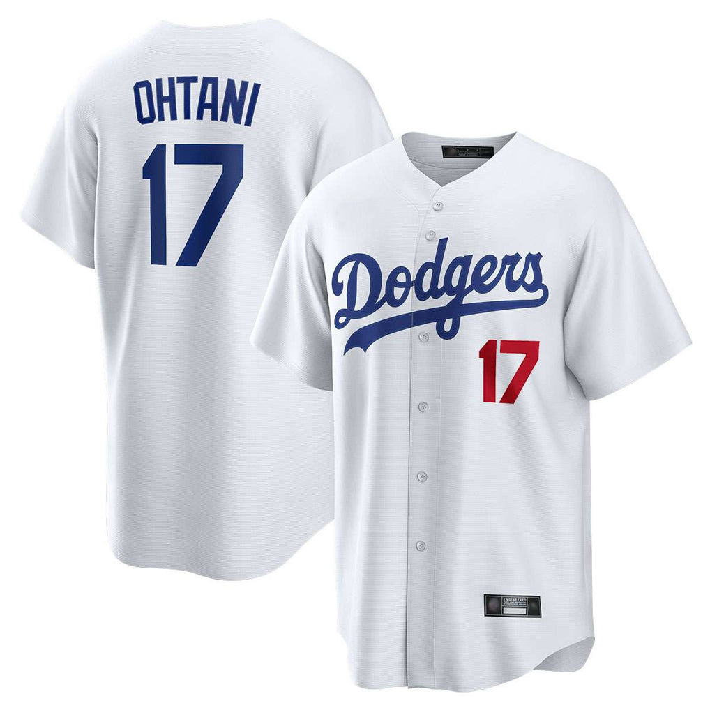 LA.Dodgers #17 Shohei Ohtani Player White Home Game Gdoa Stitched Jerseys