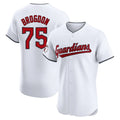 C.Guardians #75 Connor Brogdon Player White Limited Elite Home Gdoa Stitched Jerseys