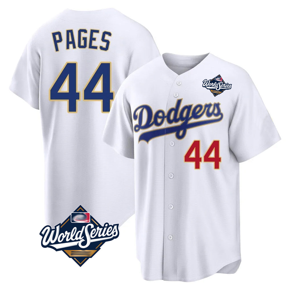 LA.Dodgers #44 Andy Pages Player Gold White World Series 2026 Collection Stadium Limited Gdoa Stitched Jerseys