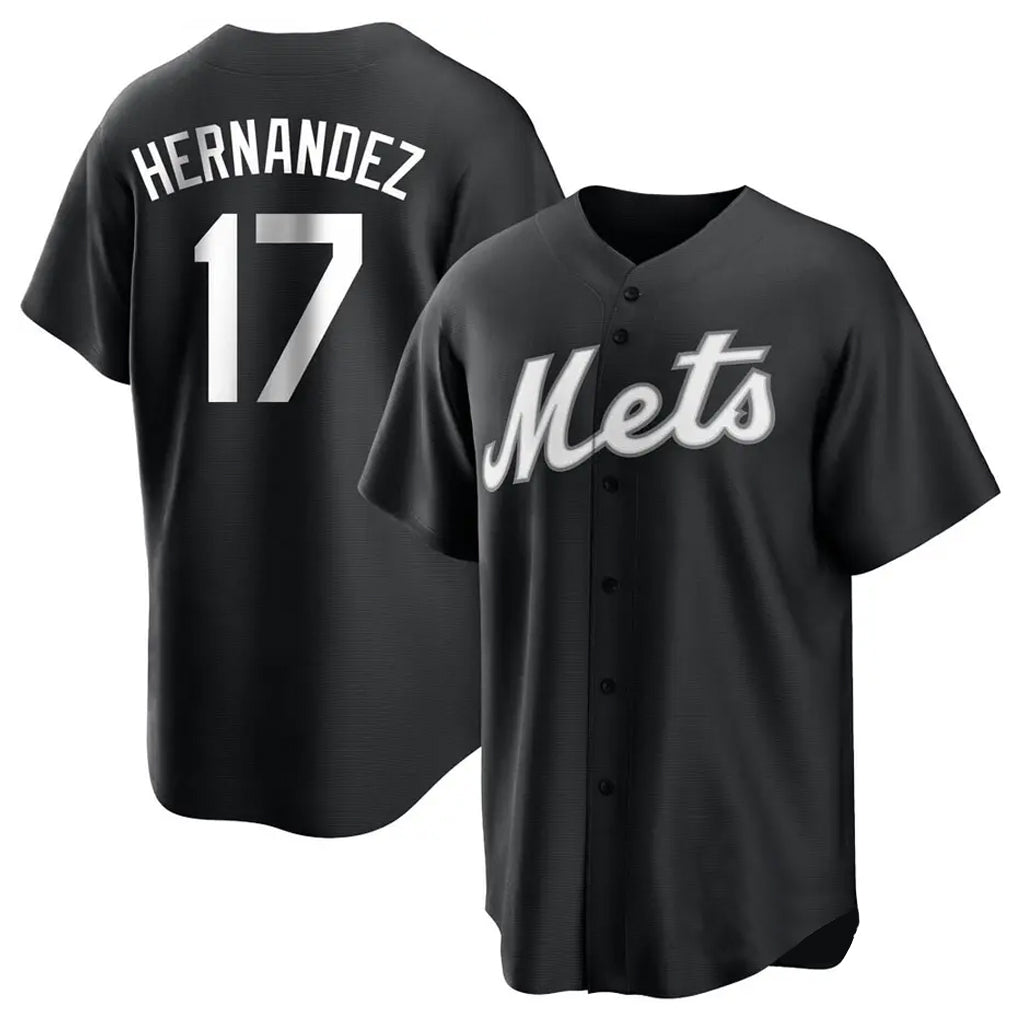NY.Mets #17 Keith Hernandez Player Black Home Game Stitched Jerseys