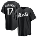 NY.Mets #17 Keith Hernandez Player Black Home Game Stitched Jerseys