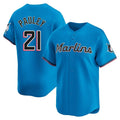 M.Marlins #21 Graham Pauley Player Blue Home Limited Gdoa Stitched Jerseys