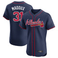 A.Braves #31 Greg Maddux Player Navy Limited Elite Home Game Gdoa Stitched Jerseys