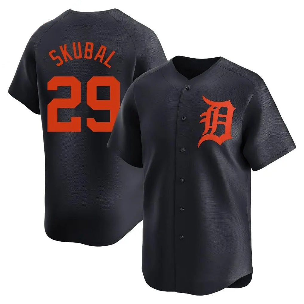 D.Tigers #29 Tarik Skubal Player Navy Home Limited Gdoa Stitched Jerseys