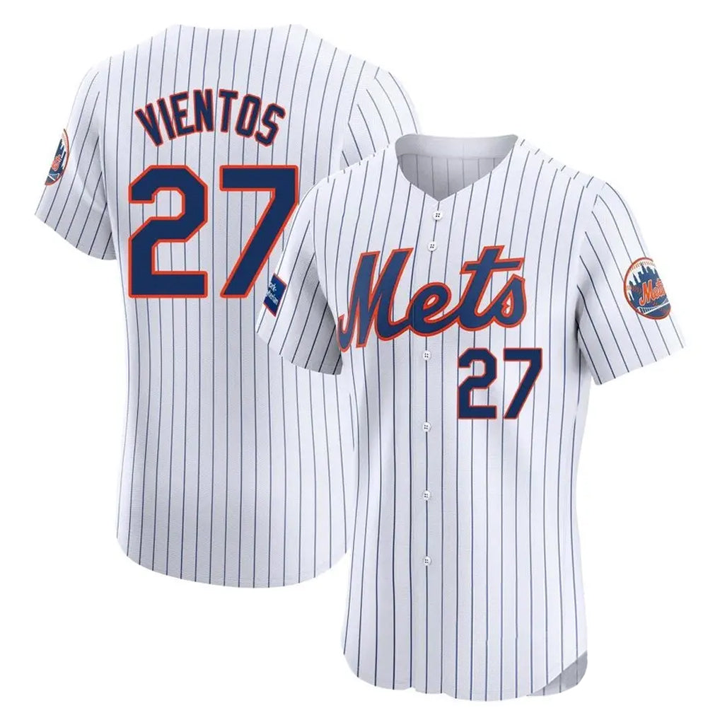 NY.Mets #27 Mark Vientos Player White Home Limited Elite Gdoa Stitched Jerseys