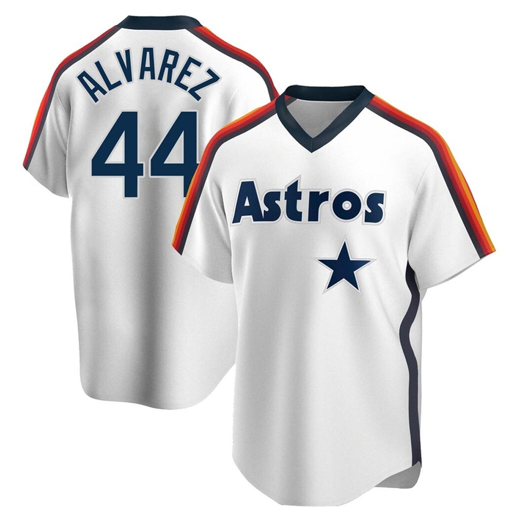H.Astros #44 Yordan Alvarez Player White Cooperstown Collection T-shirt Gdoa Stitched Jerseys