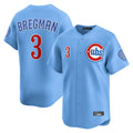 C.Cubs #3 Alex Bregman Player Light Blue Limited Home Gdoa Stitched Jerseys