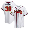 A.Braves #30 Drake Baldwin player Gold Replica White Program Stitched Jerseys