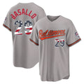 B.Orioles #29 Samuel Basallo Player Gray USA 250 Fourth of July Home Game Gdoa Stitched Jerseys
