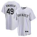 C.Rockies #49 Antonio Senzatela Player White Game Home Gdoa Stitched Jerseys