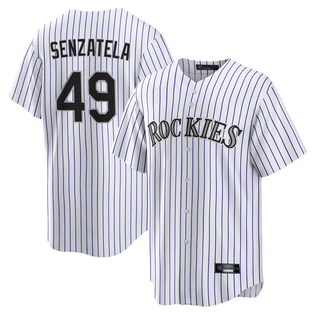 C.Rockies #49 Antonio Senzatela Player White Game Home Gdoa Stitched Jerseys
