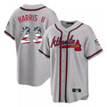 A.Braves #23 Michael Harris II Player Gray USA 250 Fourth Of July Limited Home Game Gdoa250Ys Stitched Jerseys
