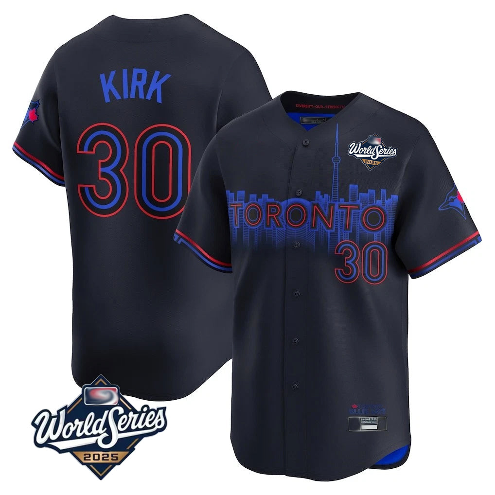 T.Blue Jays #30 Alejandro Kirk Player Black 2025 World Series City Connect Stitched Jerseys