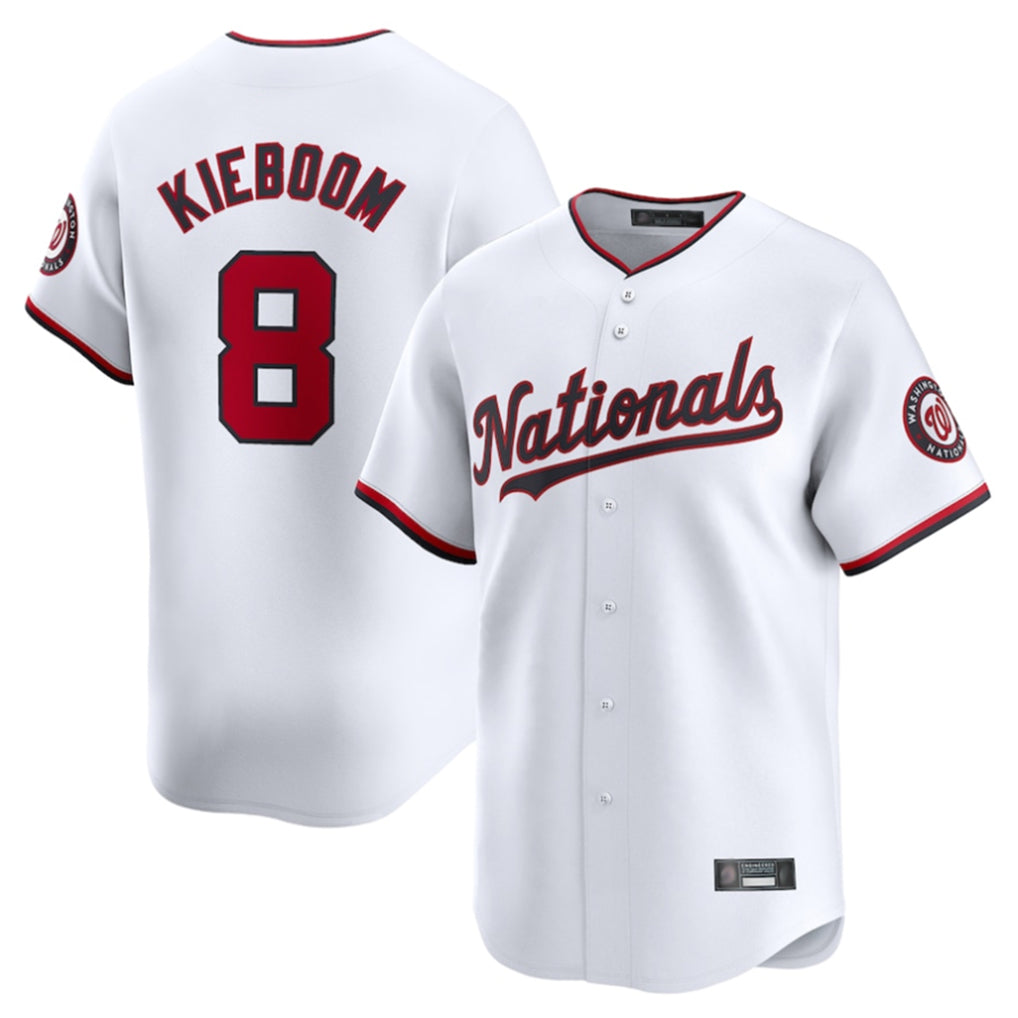 W.Nationals #8 Carter Kieboom Player White Home Limited Stitched Jerseys