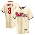 P.Phillies #3 Bryce Harper Player Cream Home Game Stitched Jerseys