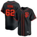 SF.Giants #62 Logan Webb Player Black Home Limited Stitched Jerseys