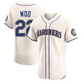 S.Mariners #22 Bryan Woo Player Cream Home Limited Elite Stitched Jerseys