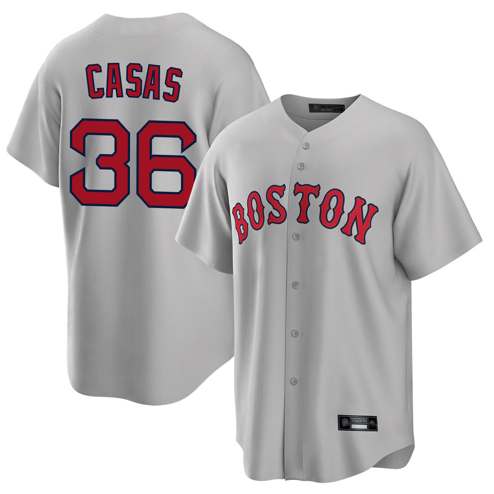 B.Red Sox #36 Triston Casas Player Gray Road Home Game Gdoa Stitched Jerseys