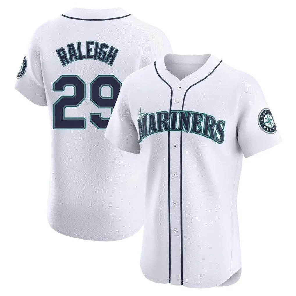 S.Mariners #29 Cal Raleigh Player White Home Limited Elite Stitched Jerseys