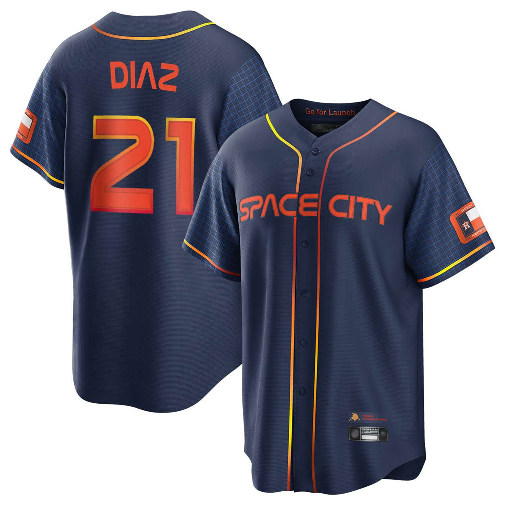 H.Astros #21 Yainer Diaz Player Navy City Connect Home Game Gdoa Stitched Jerseys