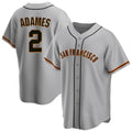 SF.Giants #2 Willy Adames Player Gray Home Game Stitched Jerseys