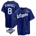 LA.Dodgers #8 Enrique Hern¨¢ndez Player Royal World Series Game Gdoa Stitched Jerseys