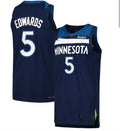 M.Timberwolves #5 Anthony Edwards Fast Break Replica Player Jersey - Association Edition - Navy American Basketball Jersey
