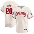 P.Phillies #28 Alec Bohm Player Cream Phillies & Eagles Vapor Premier Limited Gdoa Stitched Jerseys