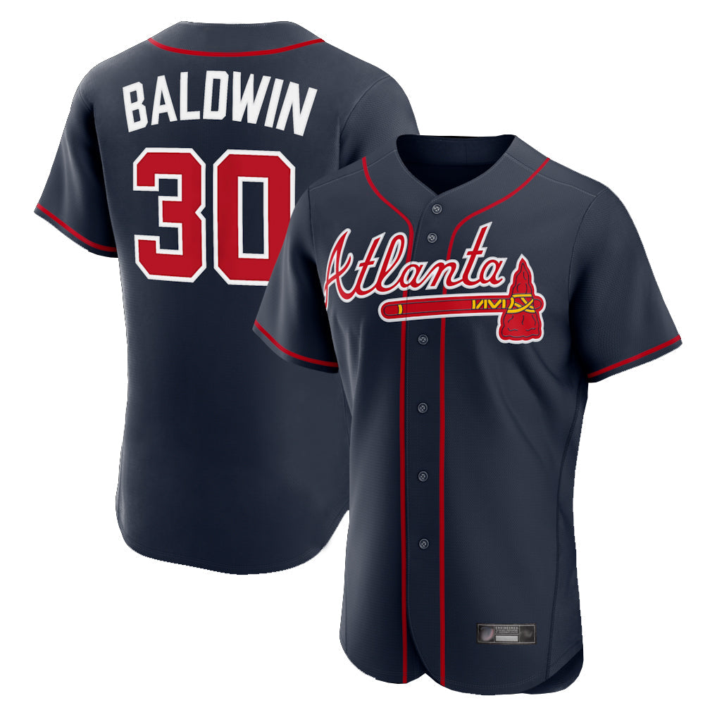 A.Braves #30 Drake Baldwin Player Navy Limited Elite Home Game Gdoa Stitched Jerseys