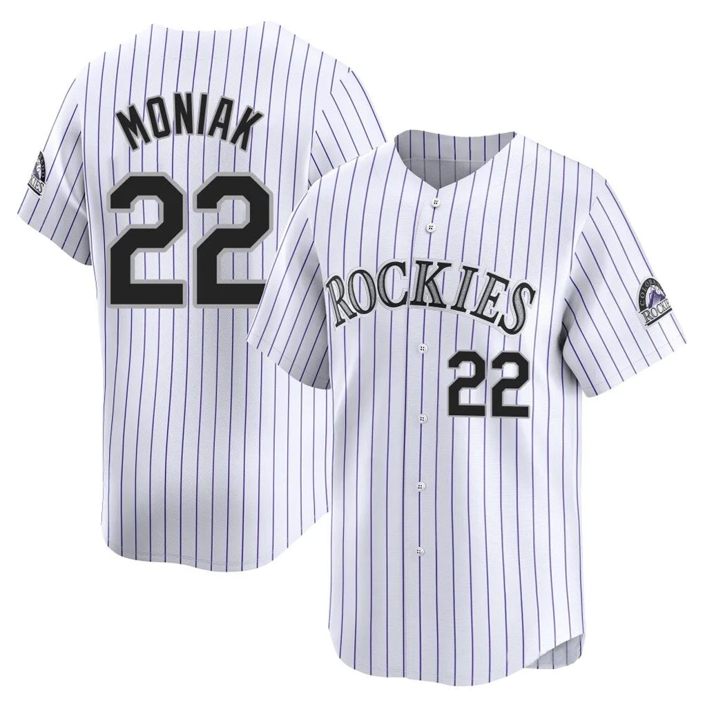 C.Rockies #22 Mickey Moniak Player White Limited Home Gdoa Stitched Jerseys